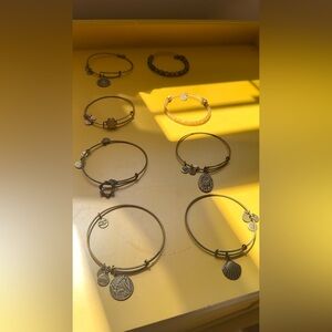 Lot of 8 Alex and Ani Gold Tone Bracelets